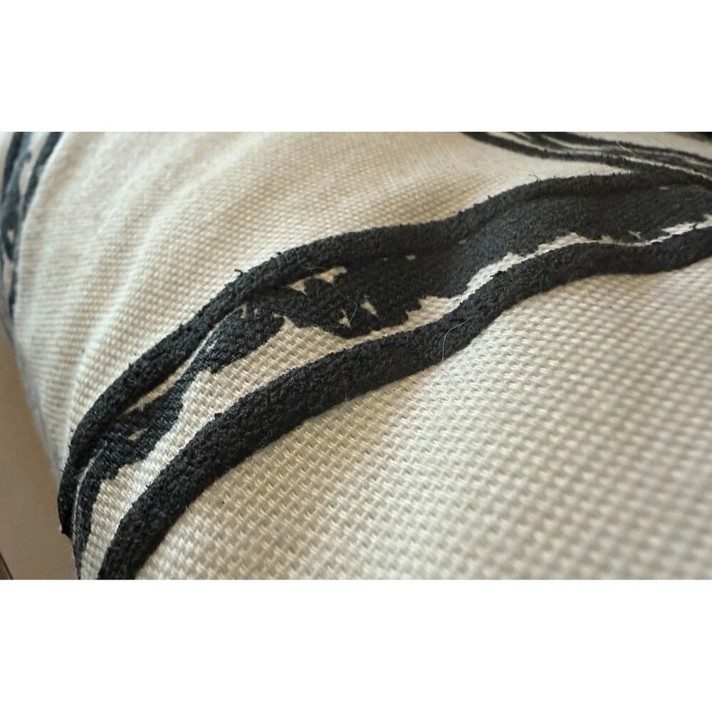 Decorative Bicycle Sketch Print Throw Pillows, Set of 2, Black & White Canvas